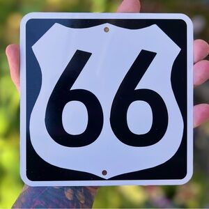 Route 66 Parks & Recreational Metal Sign 6”x6”
